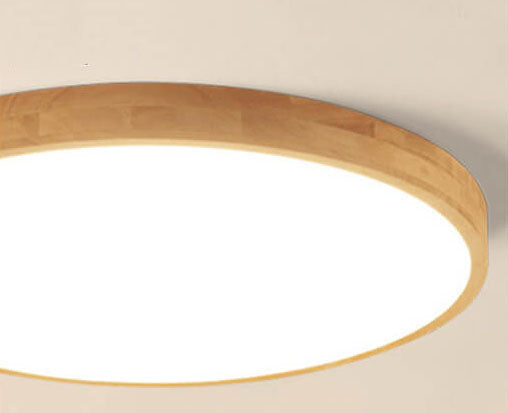 Nordic Massivholz Runde Ultra-Dünne LED Deckenleuchte 