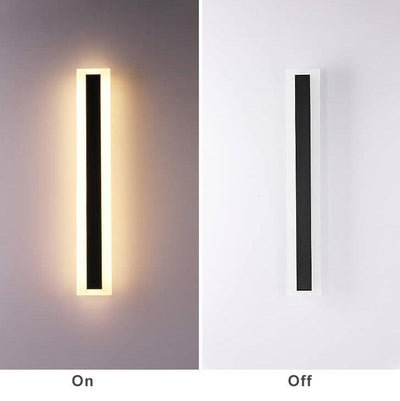 Minimalistische, längliche, stabförmige 1-Licht-LED-Acryl-Außenwandleuchte 