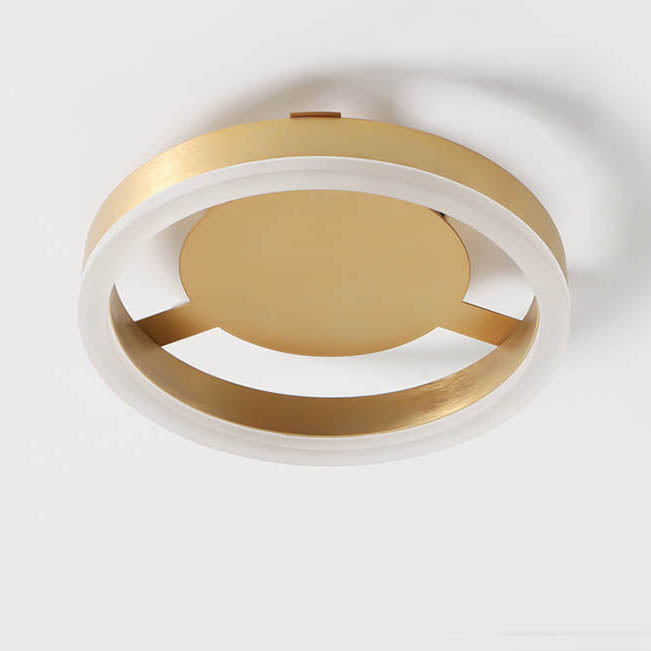 Einfache kreisförmige / quadratische LED-Deckenleuchte aus goldenem Aluminium 