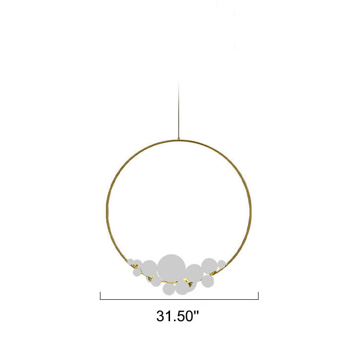 Moderne Minimalistische Kreis Glas Kugel LED Kronleuchter 