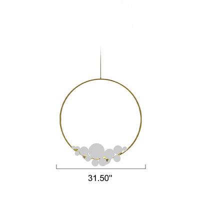 Modern Minimalist Circle Glass Ball LED Chandelier