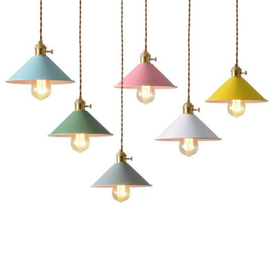 Nordic Macaron Iron Bell Shade 1-flammige Pendelleuchte 