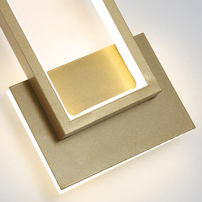 Modern Minimalist Gold Rectangular 1-Light LED Wall Sconce Lamp