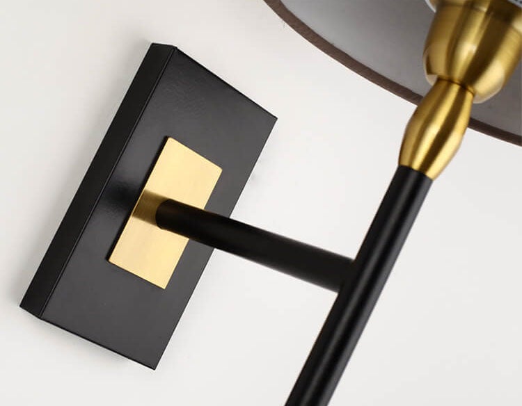 Modern Minimalist Coffee Fabric Cylinder Shade 1-Light Wall Sconce Lamp