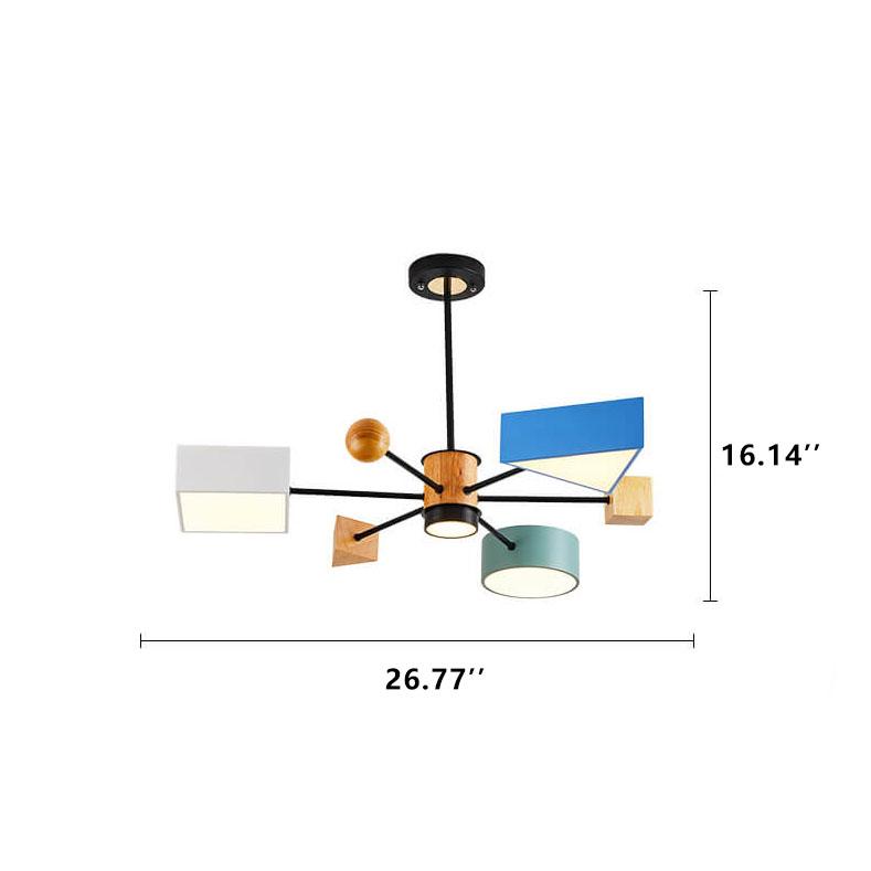 Nordic Building Blocks Geometry 4-Light Chandelier