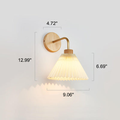 Moderne, minimalistische, plissierte Regenschirmschirm-Wandleuchte mit 1 Licht 