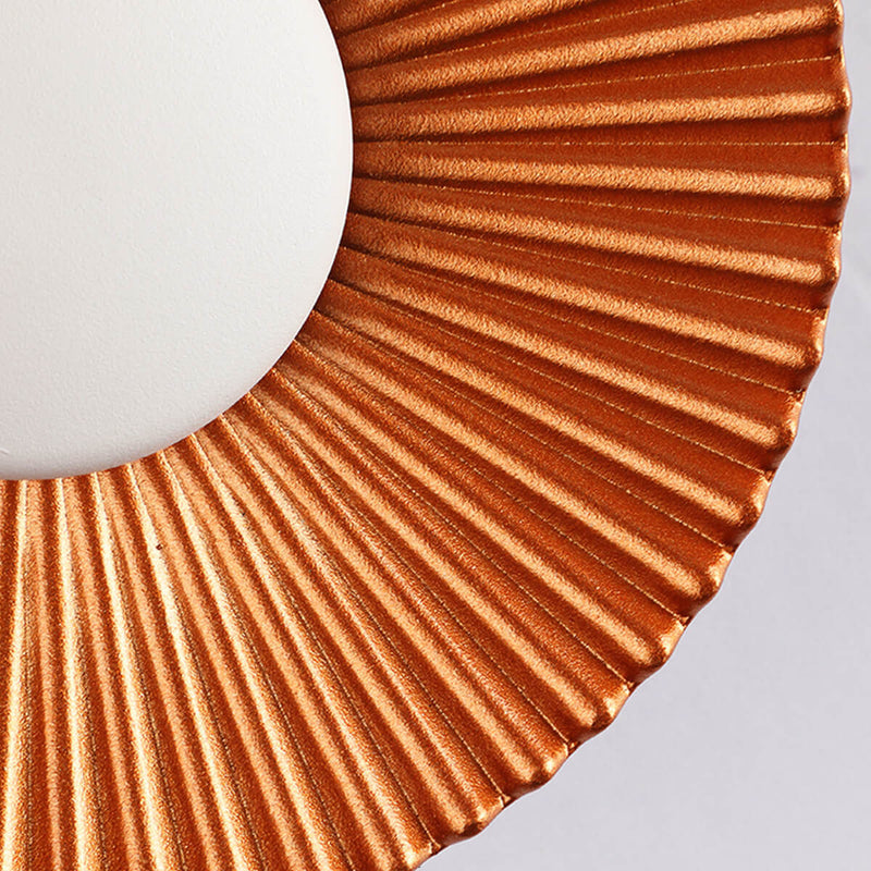 Modern Round Shell Textures Aluminum 1-Light LED Wall Sconce Lamp