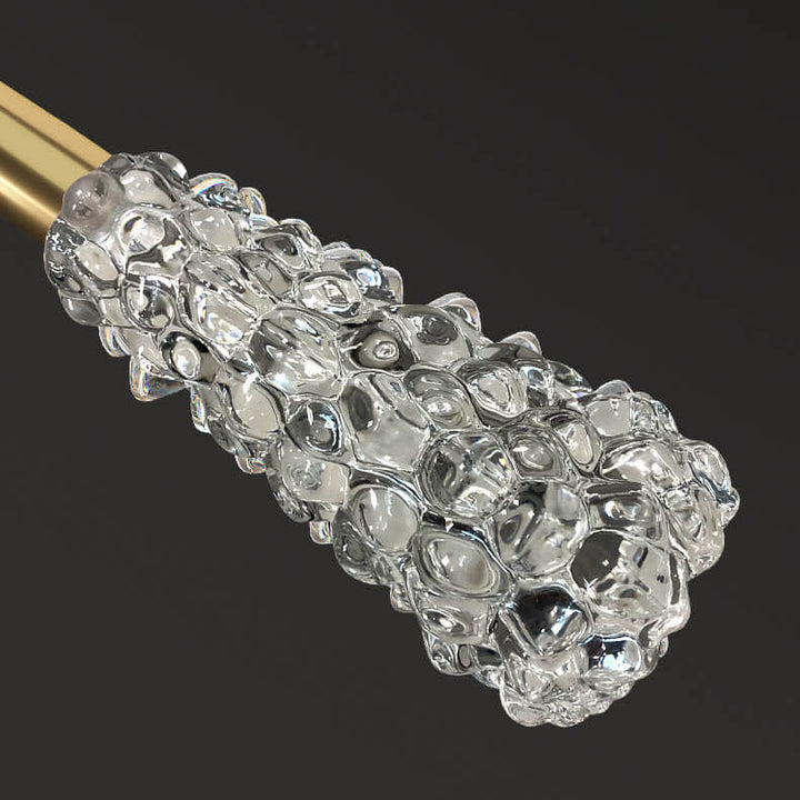 Moderne Kupfer-Klarglas-Tapered 1/2 Licht Pendelleuchte 