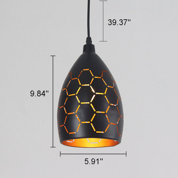 Retro Industrial Hollow Iron Bell 1-Light Pendelleuchte 