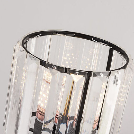 Moderner minimalistischer Glassäulen-Schirm 1-Licht Tischlampe 
