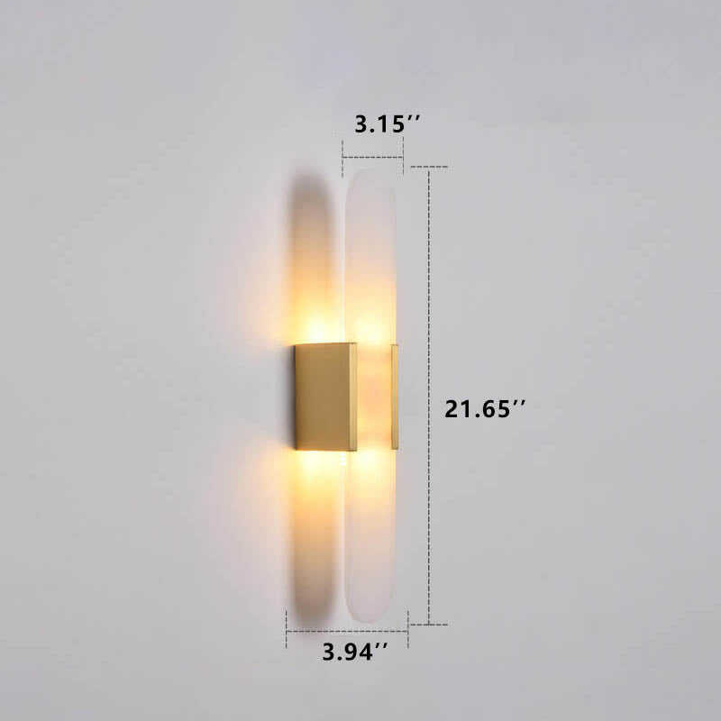 Modern Marble Cylindrical 1-Light Wall Sconce Lamp