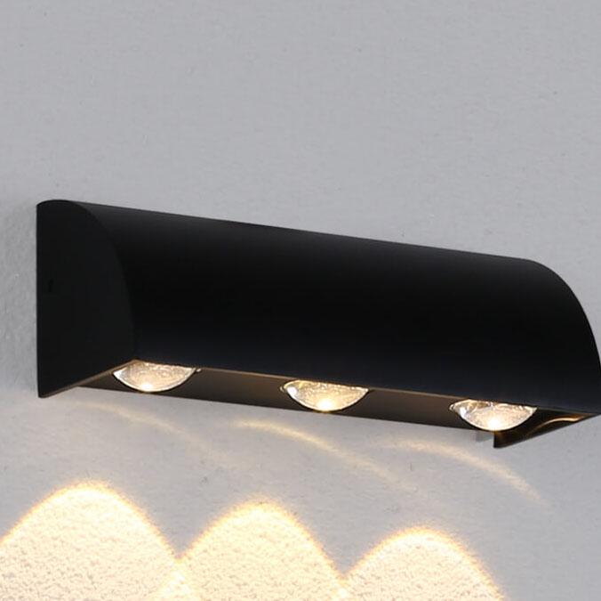 Luz de Pared Exterior Impermeable LED de 3 Luces de Aluminio Cilíndrico Moderno 
