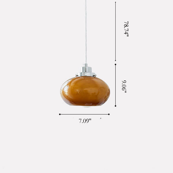 Nordische gelbe Glaskuppel-Pendelleuchte mit 1 Licht 