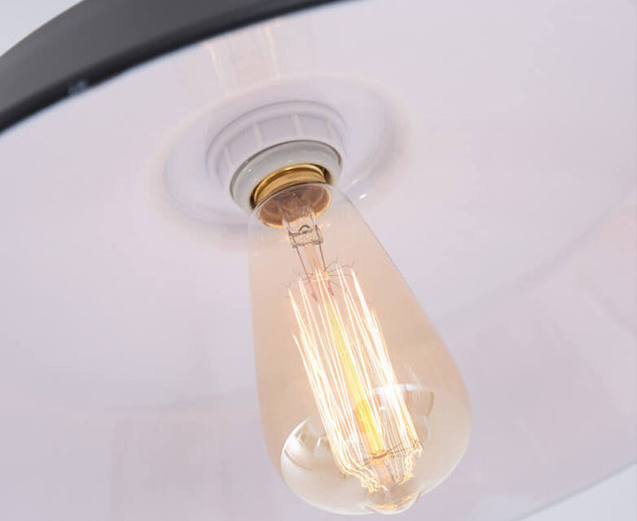 Industrial Retro Iron Barn 1-Light Semi-Flush Mount Ceiling Light