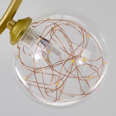 Nordic Creative Glass Ball Curve LED-Deckenleuchte mit halbbündiger Montage 