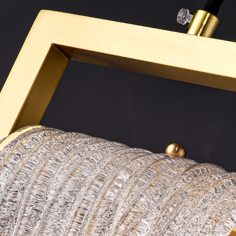 Lampe suspendue LED en laiton et verre gel de luxe moderne