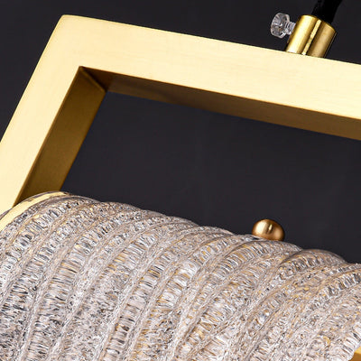 Modern Luxury Freeze Glass Brass LED Pendant Light