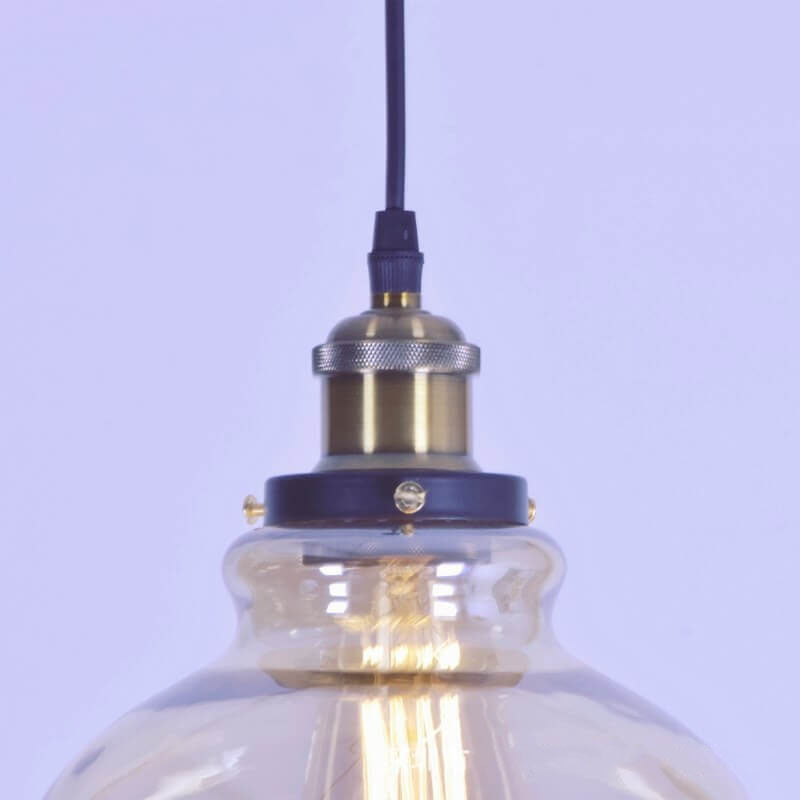 Retro Industrial Gourd Round Glass 1-Light Pendant Light