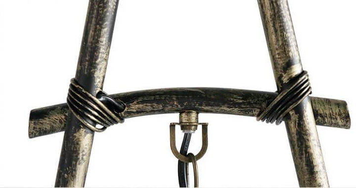 Lampe de Table Vintage Antique à Kérosène en Fer et Verre à 1 Lumière 