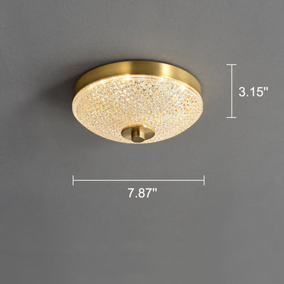 Simple Square Round Acrylic Brass LED Flush Mount Ceiling Light