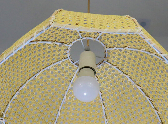 Nordic Rattan Weaving Scallop Dome 1-Light Pendant Light