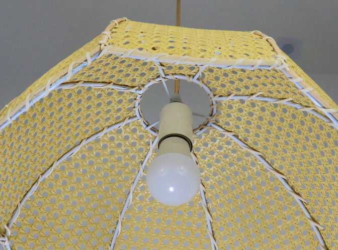 Nordic Rattan Weaving Scallop Dome 1-Light Pendant Light