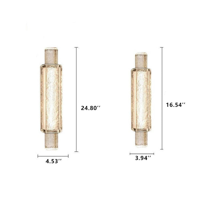 Applique murale LED à 1 lumière en verre cylindrique à bulles de luxe moderne 
