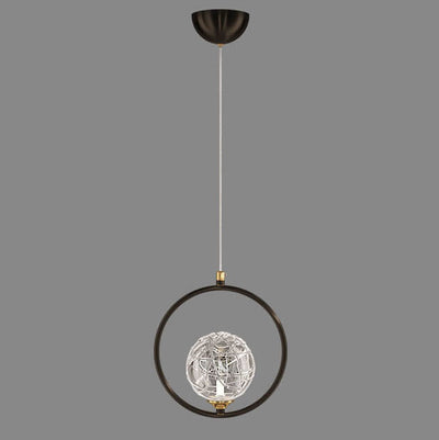 Simplicity Textured Crystal Glass Ball 1-Light LED Pendant Light