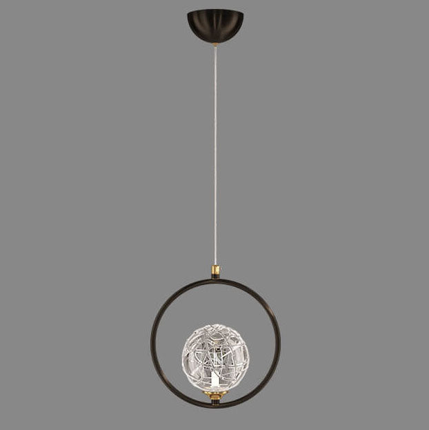 Simplicity Textured Crystal Glass Ball 1-Light LED Pendant Light