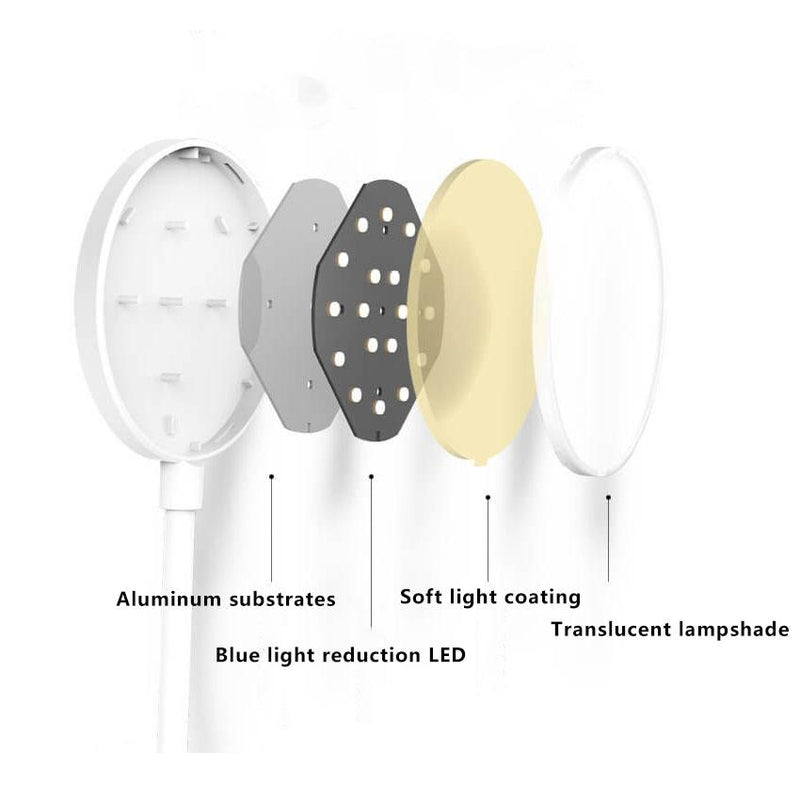 Lámpara de escritorio con clip LED simple recargable protección ocular luz nocturna 