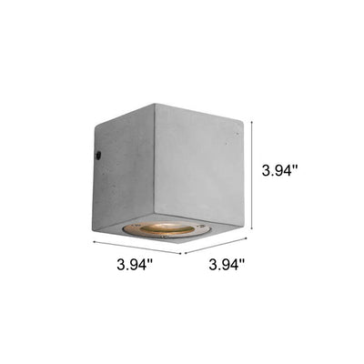 Industrial Cement Square Outdoor 1-Light Waterproof Wall Sconce Lamp