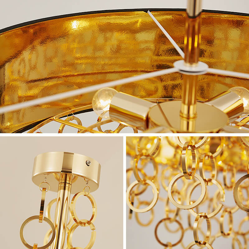 Moderner Luxus Stoff Ring Quaste 3/4/5 Licht Kronleuchter