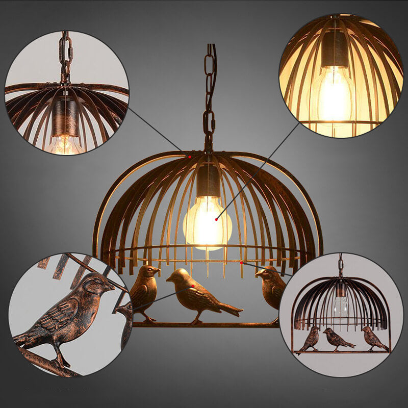 Vintage Creative Iron Birdcage 1-Light Pendant Light