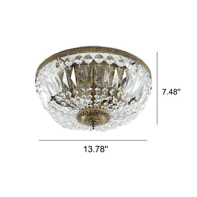 Vintage Round Crystal 4/6 Light Flush Mount Ceiling Light