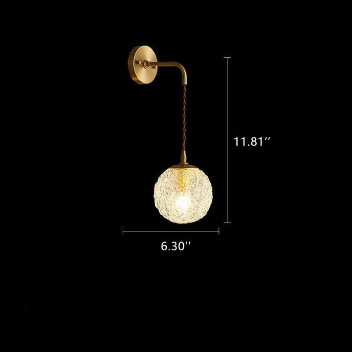 Lámpara de Aplique de Pared de 1 Luz con Globo de Cristal de Copo de Nieve Moderno 