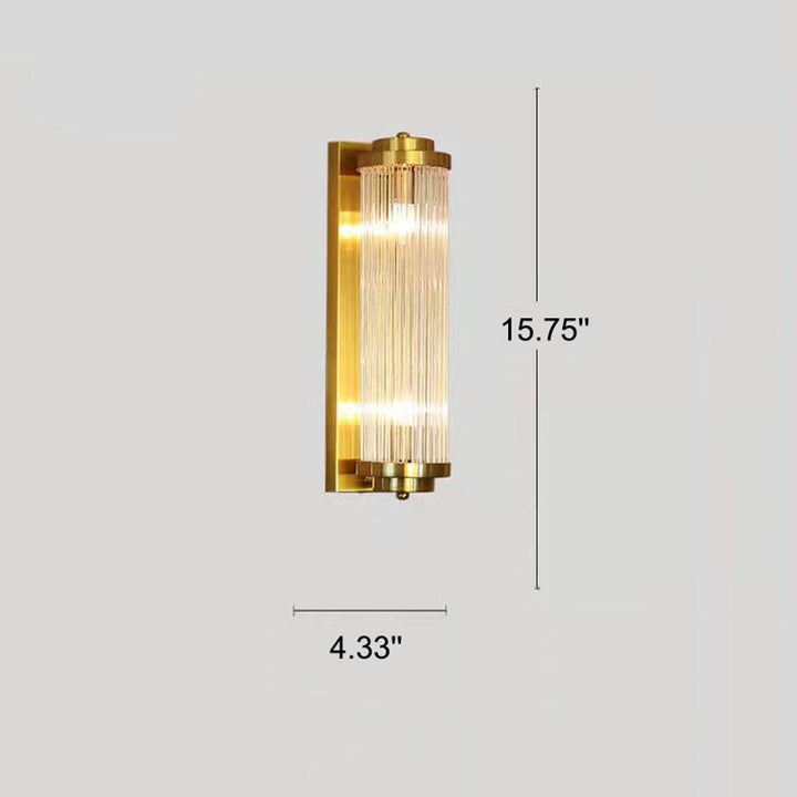 Lámpara Aplique de Pared de Lujo Moderno Cilindro de Cristal Rotación de 2 Luces 