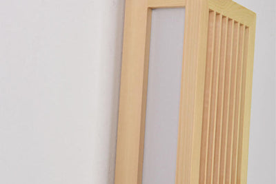 Simple Solid Wood Rectangular 1-Light Japanese Wall Sconce Lamp