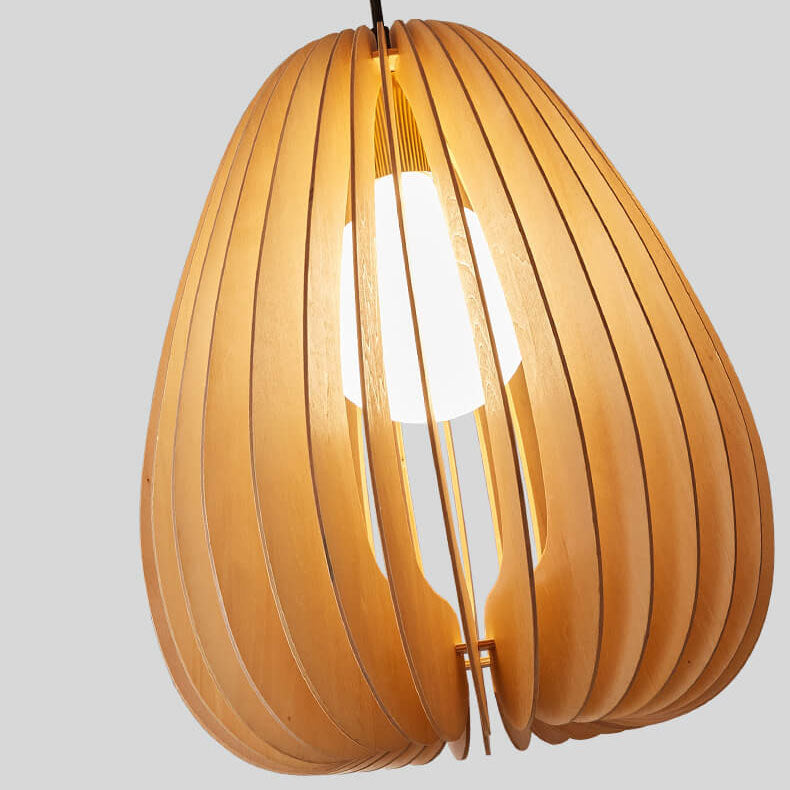 Vintage Basswood Pear Shaped 1-Light Pendant Light