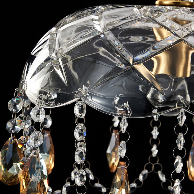 Moderne Luxus-Kristall-Hängekuppel-1-Licht-Pendelleuchte 