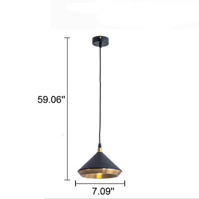 Retro Wrought Iron Tapered 1-Light Pendant Light