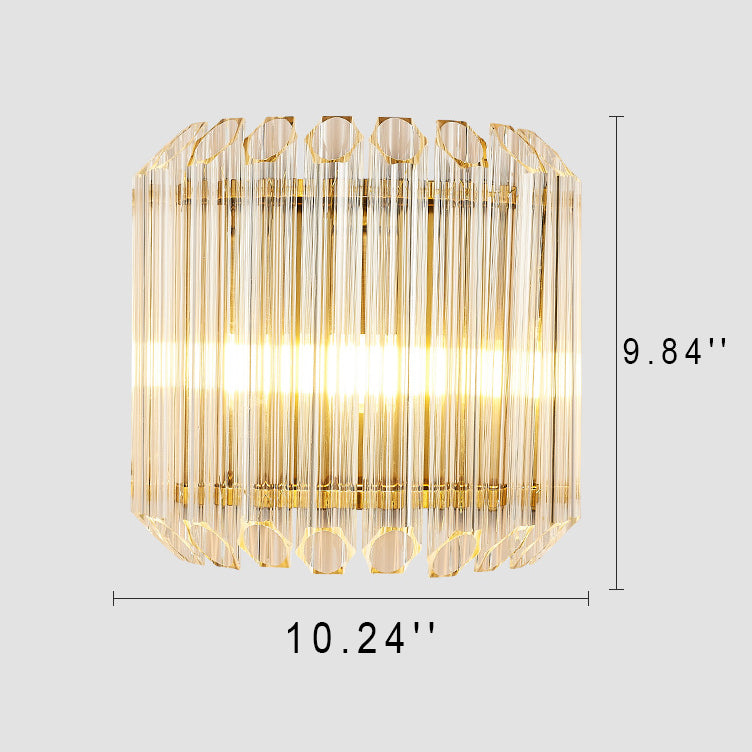 Modern Glass Square Column 1-Light Luxury Wall Sconce Lamp