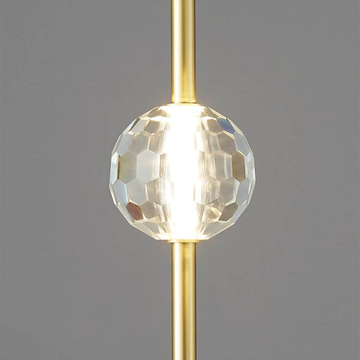 Modern Simple Copper Glass Ball Tube 1/2 Light Pendant Light