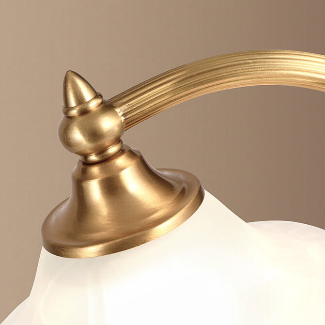 Vintage Brass Glass Petal Shade 1-Light Table Lamp