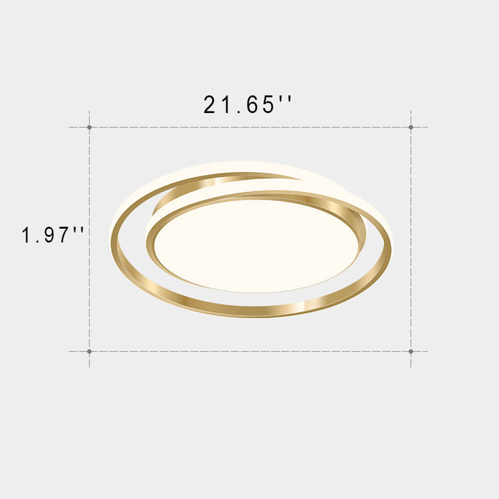 Plafonnier LED à montage encastré, lumière moderne et de luxe, cercle doré 
