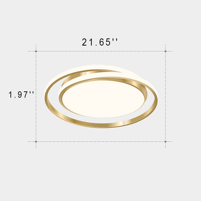 Modern Light Luxury Golden Circle LED Flush Mount Ceiling Light