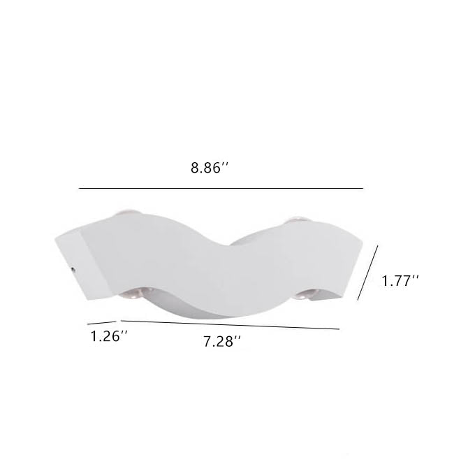 Modern Aluminum Wave LED Waterproof Outdoor Wall Sconce Lamp