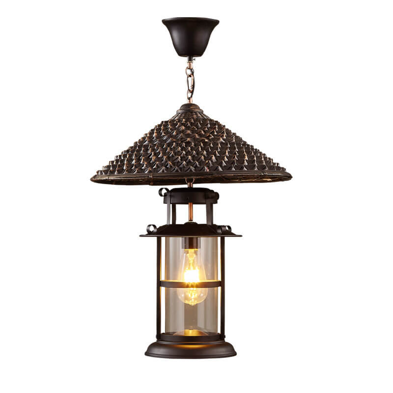 Vintage Industrial Bucket Hat Lantern 1-Light Pendant Light
