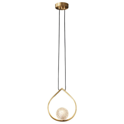 Modern Creative Water Drop Crystal Brass 1-Light Pendant Light