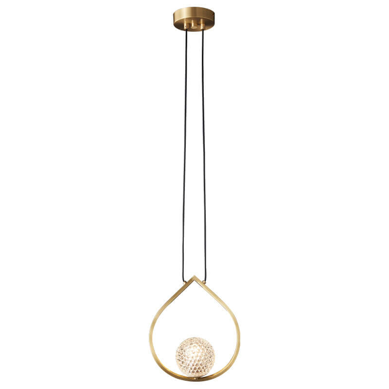 Modern Creative Water Drop Crystal Brass 1-Light Pendant Light