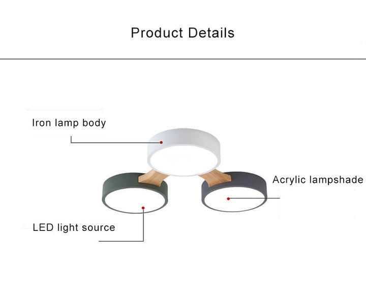 Modern Macaron Circle 3/4/5/8 Light LED Flush Mount Ceiling Light